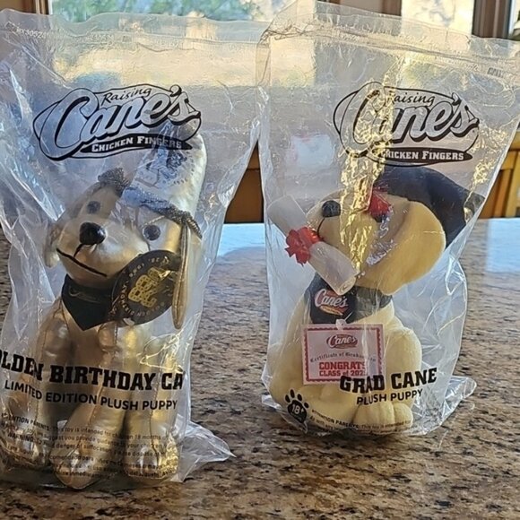New factory sealed Raising Cane's Plush Puppy Set Birthday and Graduation 2025 - Picture 11 of 12